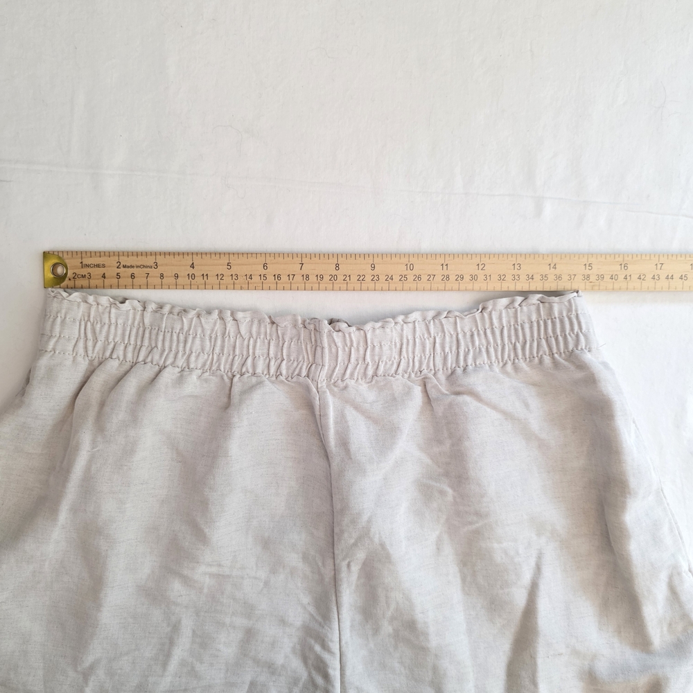 NWT H&M Linen Blend Shorts‎ M Beige Flowy Vacation Resortwear Beach Breathable - Picture 7 of 10